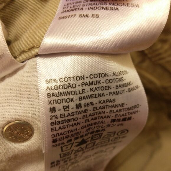 Levi's 513 jeans mens 38x30 beige slim fit straight leg stretch Strauss - Picture 9 of 11
